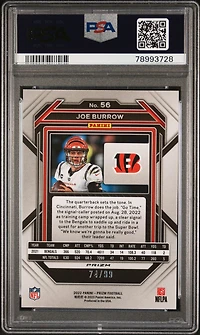 2022 Panini Prizm 56 Joe Burrow Blue Ice PSA 10