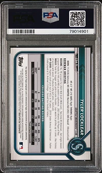 2022 Bowman Draft Chrome Draft Pick Autographs Cdatl Tyler Locklear Blue Refractor PSA 10