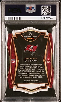2020 Panini Select 101 Tom Brady Die-cut Purple Prizm PSA 10