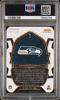 2022 Panini Select 2 Kenneth Walker Iii Die-cut Orange Prizm PSA 10