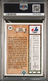 1989 Upper Deck 25 Randy Johnson Star Rookie PSA 10
