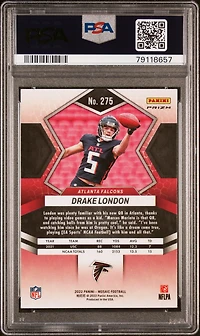 2022 Panini Mosaic 275 Drake London Honeycomb PSA 10