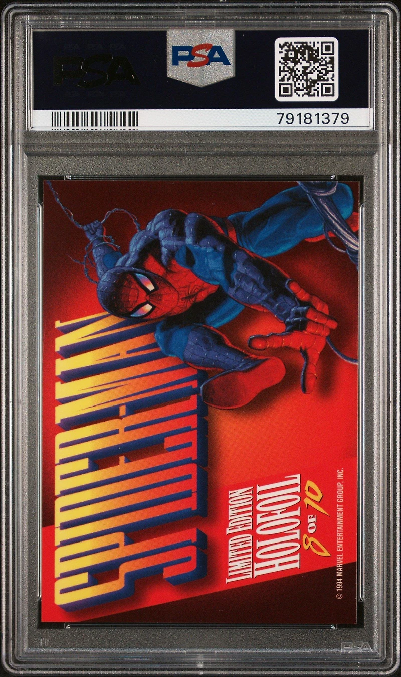 1994 Marvel Masterpieces Holofoil 8 Spider-man Silver PSA 10