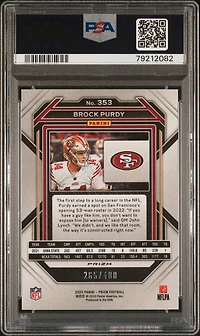 2022 Panini Prizm 353 Brock Purdy Pandora PSA 9