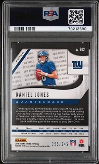 2019 Panini Prizm 302 Daniel Jones Orange Prizm PSA 10