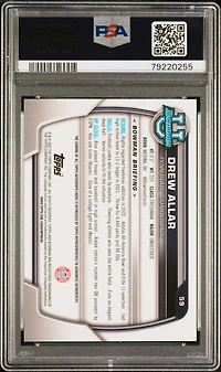 2022 Bowman University Chrome Prospects 59 Drew Allar Autograph PSA 10