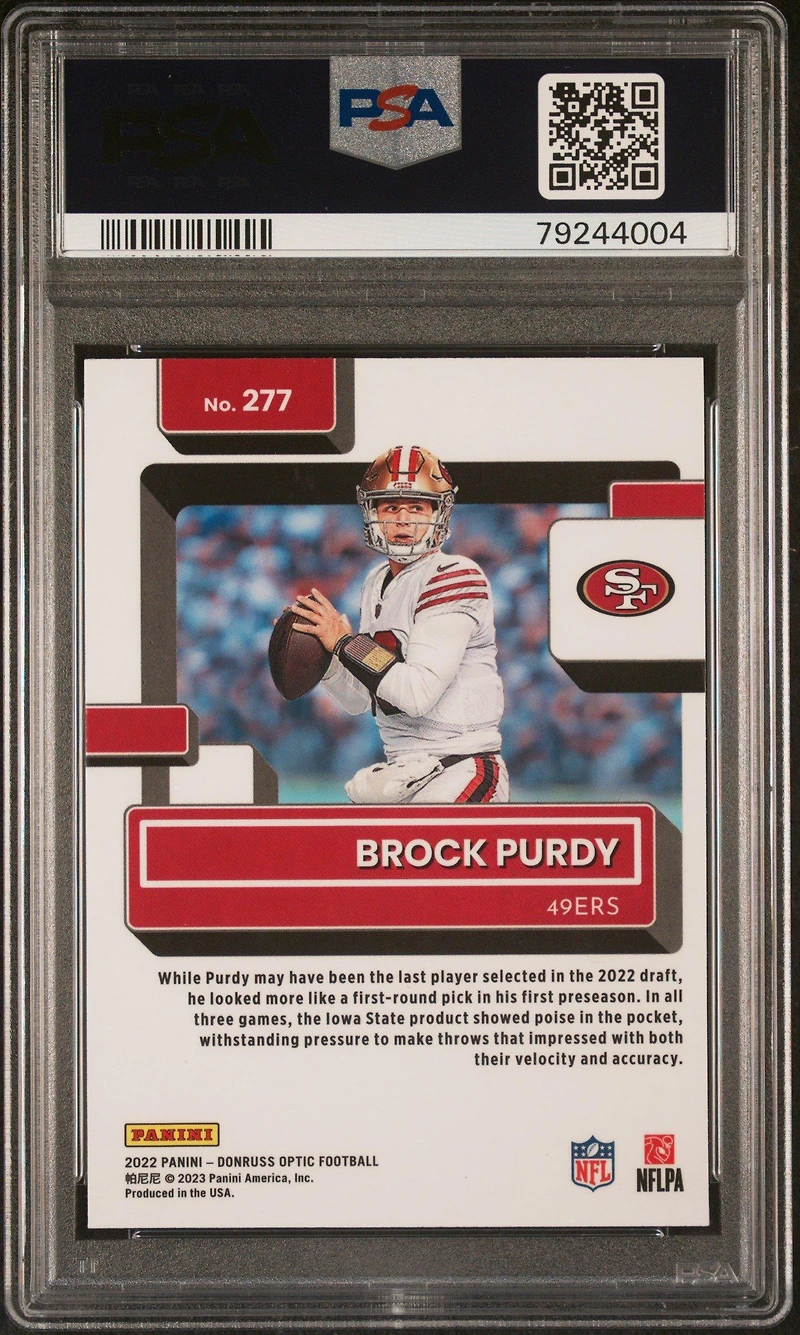 2022 Panini Donruss Optic 277 Brock Purdy PSA