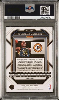 2022 Panini Prizm 254 Bennedict Mathurin Red Ice PSA 10