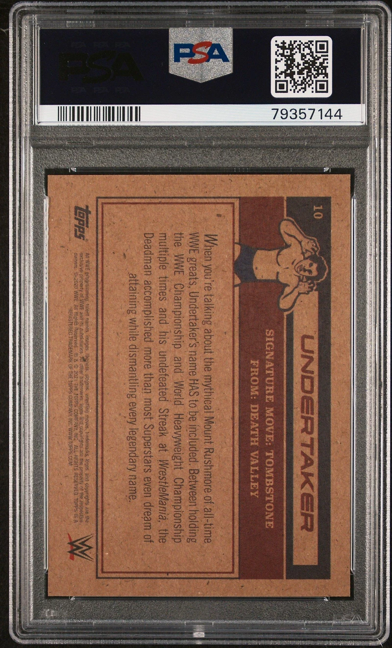 2021 Topps Living Wwe 10 Undertaker PSA 10