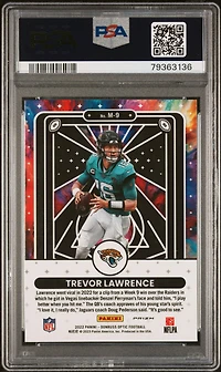 2022 Panini Donruss Optic Mythical M9 Trevor Lawrence PSA 9
