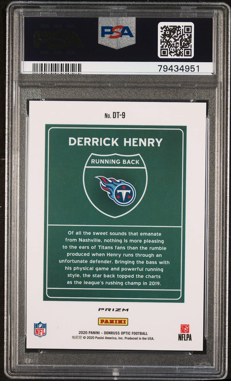 2020 Panini Donruss Optic Downtown Dt9 Derrick Henry PSA 10