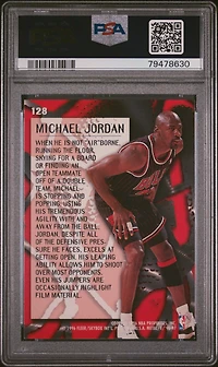 1996 Metal 128 Michael Jordan PSA 8