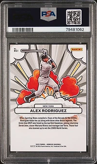 2023 Panini Donruss Bomb Squad Bs1 Alex Rodriguez Blue PSA 10