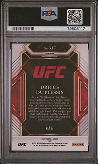 2022 Panini Select Ufc 317 Dricus Du Plessis Green Prizm PSA 8