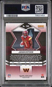 2022 Panini Mosaic 280 Jahan Dotson Genesis PSA 9