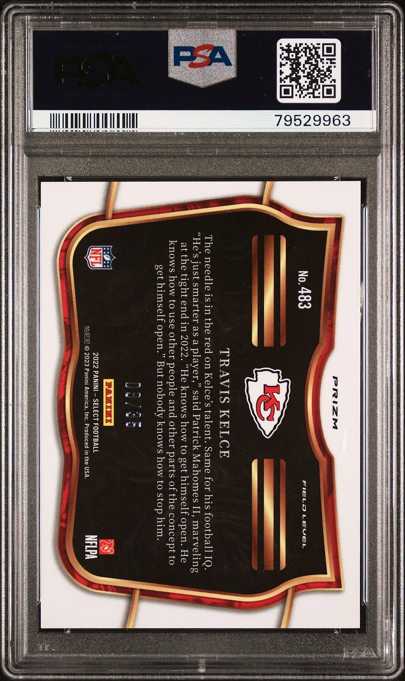 2022 Panini Select 483 Travis Kelce White Prizm PSA 10