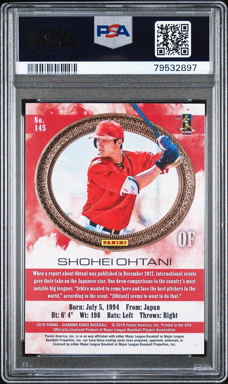 2018 Panini Diamond Kings 145 Shohei Ohtani PSA 9