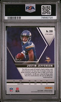 2020 Panini Mosaic 209 Justin Jefferson Reactive Orange PSA