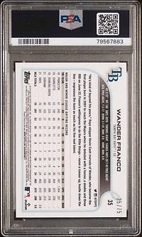 2022 Topps Chrome Ben Baller 35 Wander Franco Blue Refractor PSA 10
