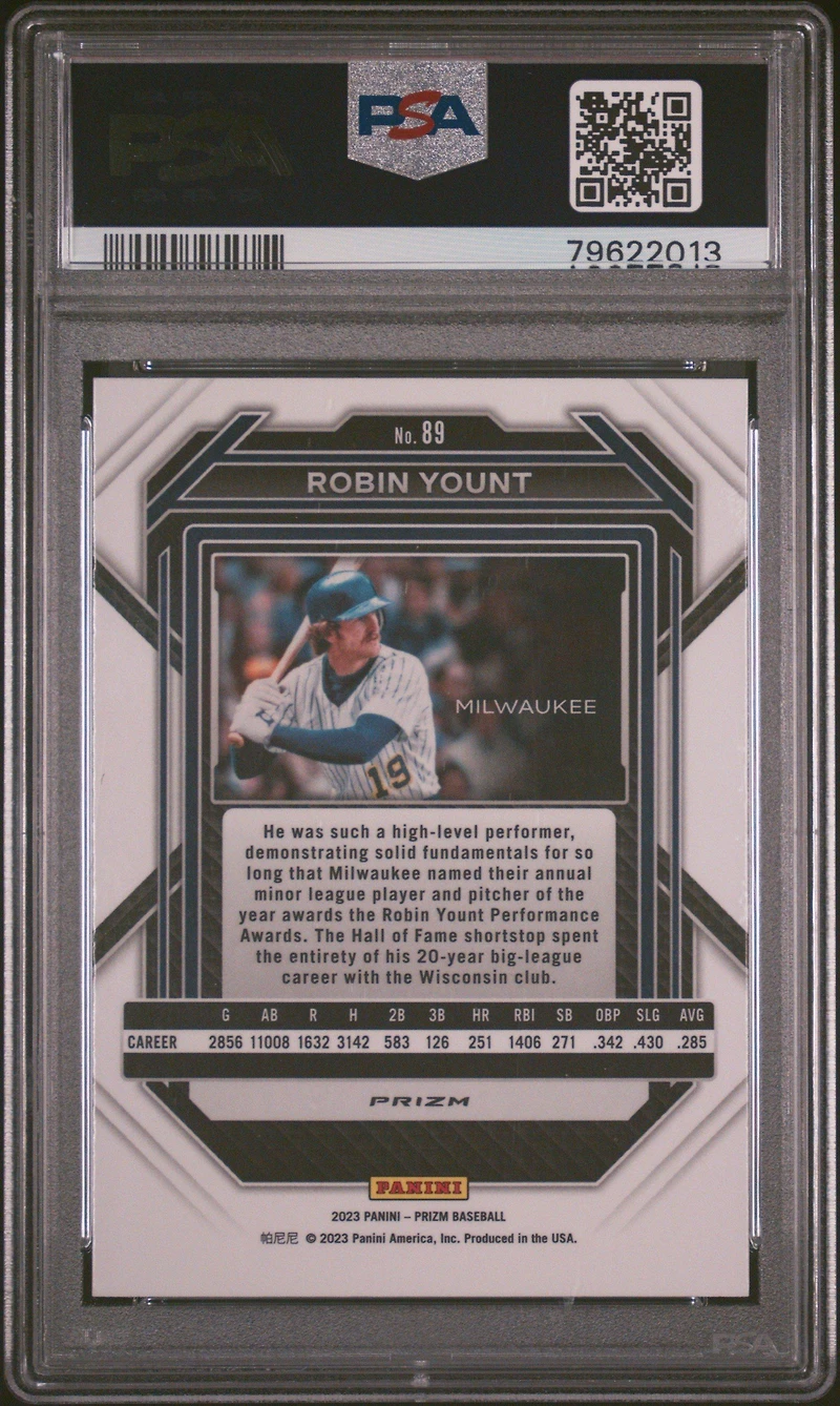 2023 Panini Prizm 89 Robin Yount Ruby Wave PSA 10