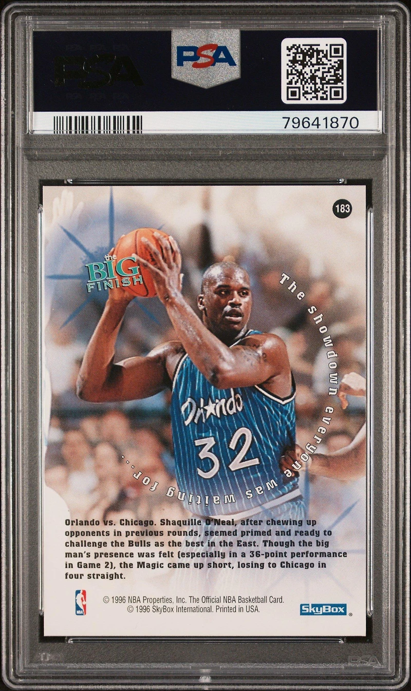 1996 Hoops 183 Shaquille O'neal PSA 8