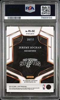 2022 Panini Select Rookie Signatures Rsjsc Jeremy Sochan PSA 10