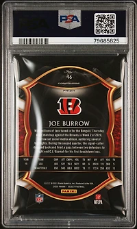 2020 Panini Select 46 Joe Burrow Die-cut Maroon Prizm PSA 10