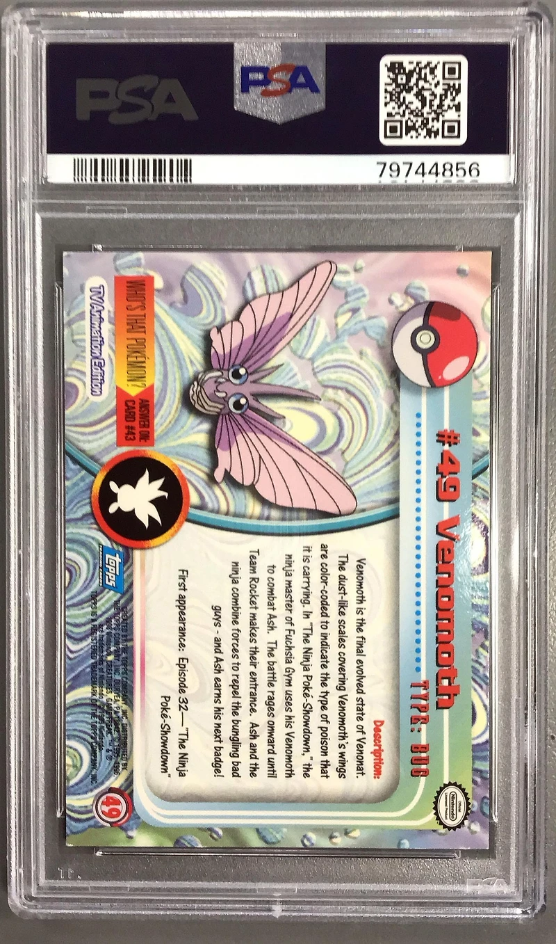 1999 Topps Pokemon Tv 49 Venomoth Foil PSA 8