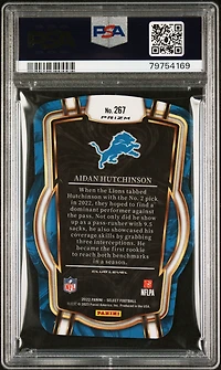 2022 Panini Select 267 Aidan Hutchinson Die-cut Zebra Prizm PSA 10