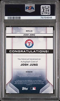 2020 Bowman Sterling Prospect Autographs Jju Josh Jung Refractor PSA 10