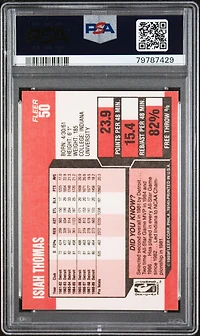 1989 Fleer 50 Isiah Thomas PSA 9