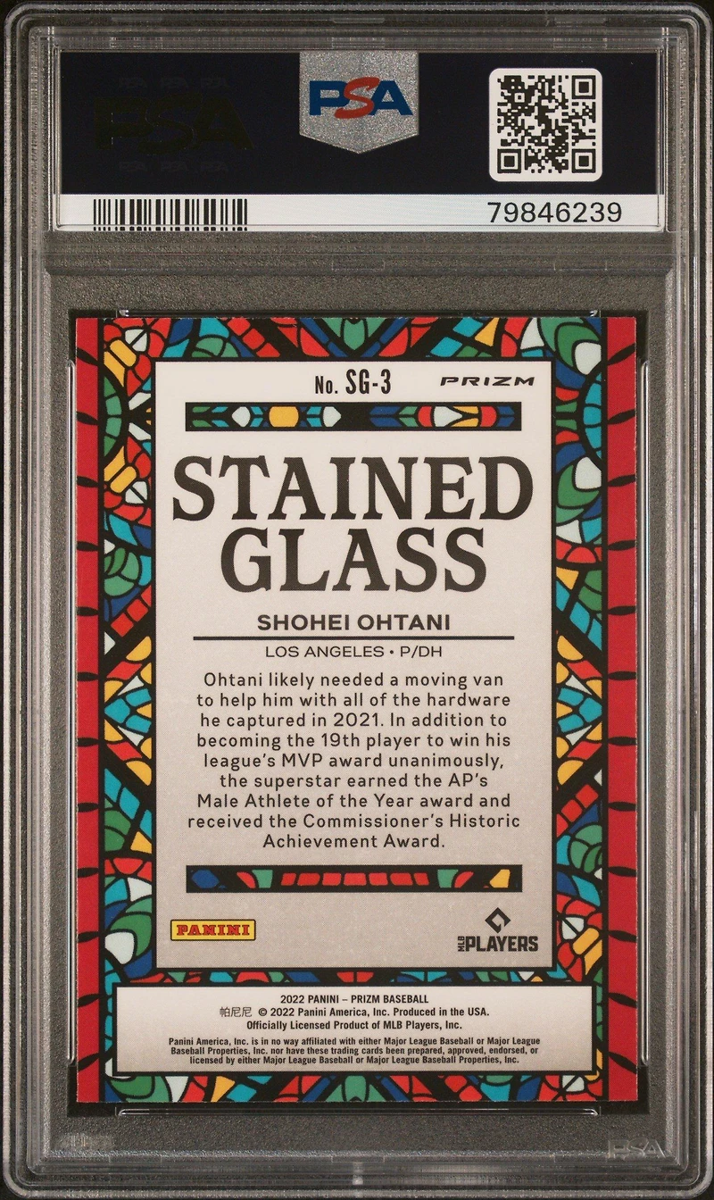 2022 Panini Prizm Stained Glass Sg3 Shohei Ohtani Red/white/blue Prizm PSA 9