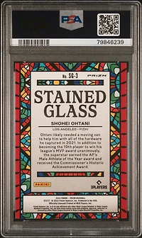 2022 Panini Prizm Stained Glass Sg3 Shohei Ohtani Red/white/blue Prizm PSA 9