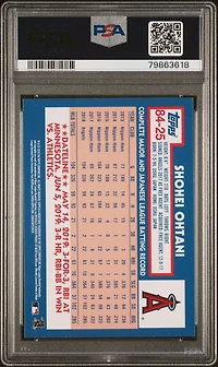 2019 Topps Update 1984 Topps Baseball 84-25 Shohei Ohtani PSA 10
