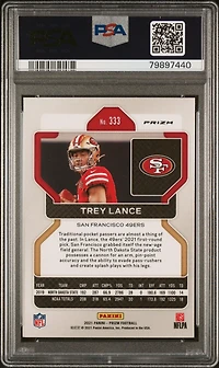 2021 Panini Prizm 333 Trey Lance Orange Ice PSA 10