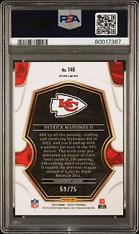 2022 Panini Select 148 Patrick Mahomes Ii Purple Prizm PSA 10