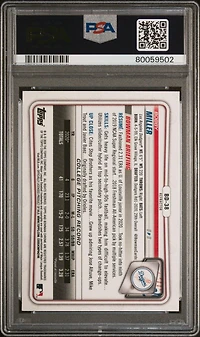 2020 Bowman Draft Bd38 Bobby Miller Chrome-refractor PSA 10