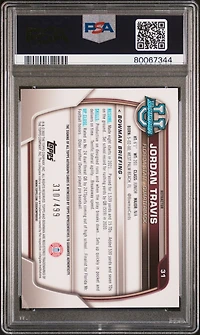 2022 Bowman University Chrome Prospects 31 Jordan Travis Autograph-refractor PSA 10