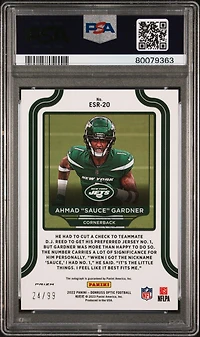 2022 Panini Donruss Optic The Elite Series Rookies Esr20 Ahmad "sauce" Gardner PSA 10