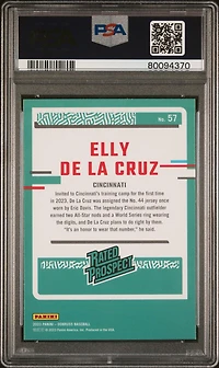 2023 Panini Donruss 57 Elly De La Cruz Holo Pink PSA 9