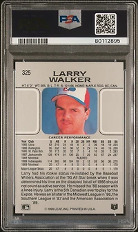 1990 Leaf 325 Larry Walker PSA 10