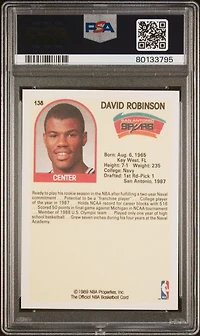 1989 Hoops 138 David Robinson PSA