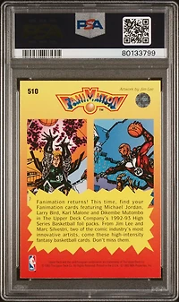 1992 Upper Deck 510 Michael Jordan\larry Bird Fanimation PSA
