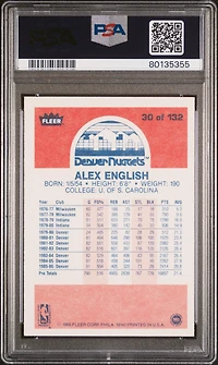 1986 Fleer 30 Alex English PSA