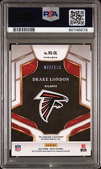 2022 Panini Select Rookie Signatures Rsdl Drake London PSA 10