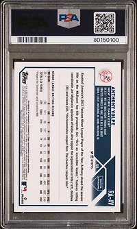 2023 Topps Chrome Rookie Autograph Raav Anthony Volpe Refractor PSA