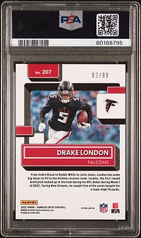 2022 Panini Donruss Optic 207 Drake London Red PSA 10