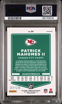 2021 Panini Donruss Optic 34 Patrick Mahomes Ii Wave PSA 9