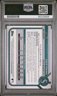 2022 Bowman Draft Bdc112 Cole Young Chrome-yellow Lava Refractor PSA 10