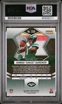 2022 Panini Mosaic 335 Ahmad "sauce" Gardner Red Sparkle PSA 10
